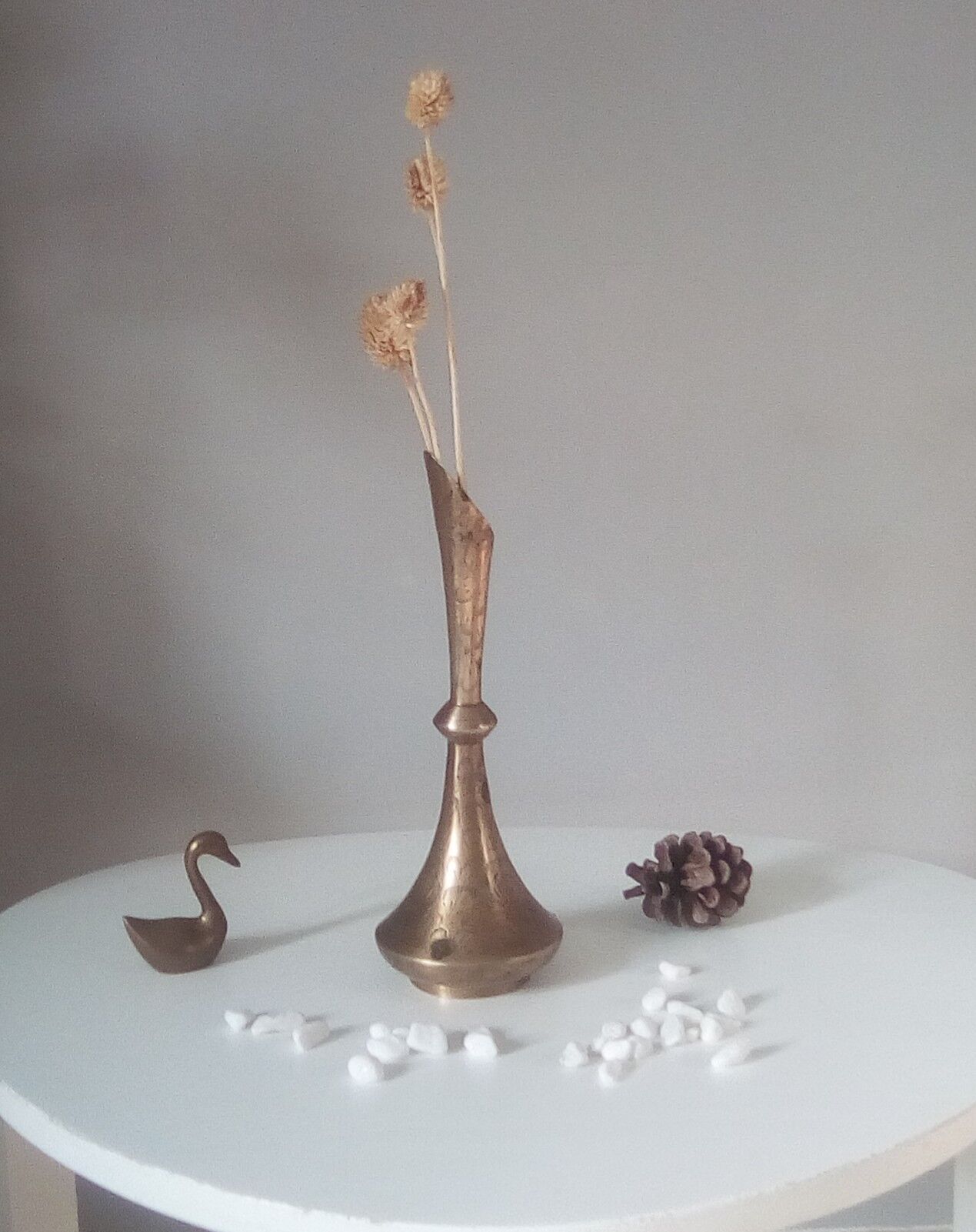 Vintage solid brass soliflore vase