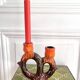 1960s ceramic two-branch candlestick chandelier
