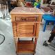 Beautiful antique nightstand in walnut with a marble top from the late 19th century.