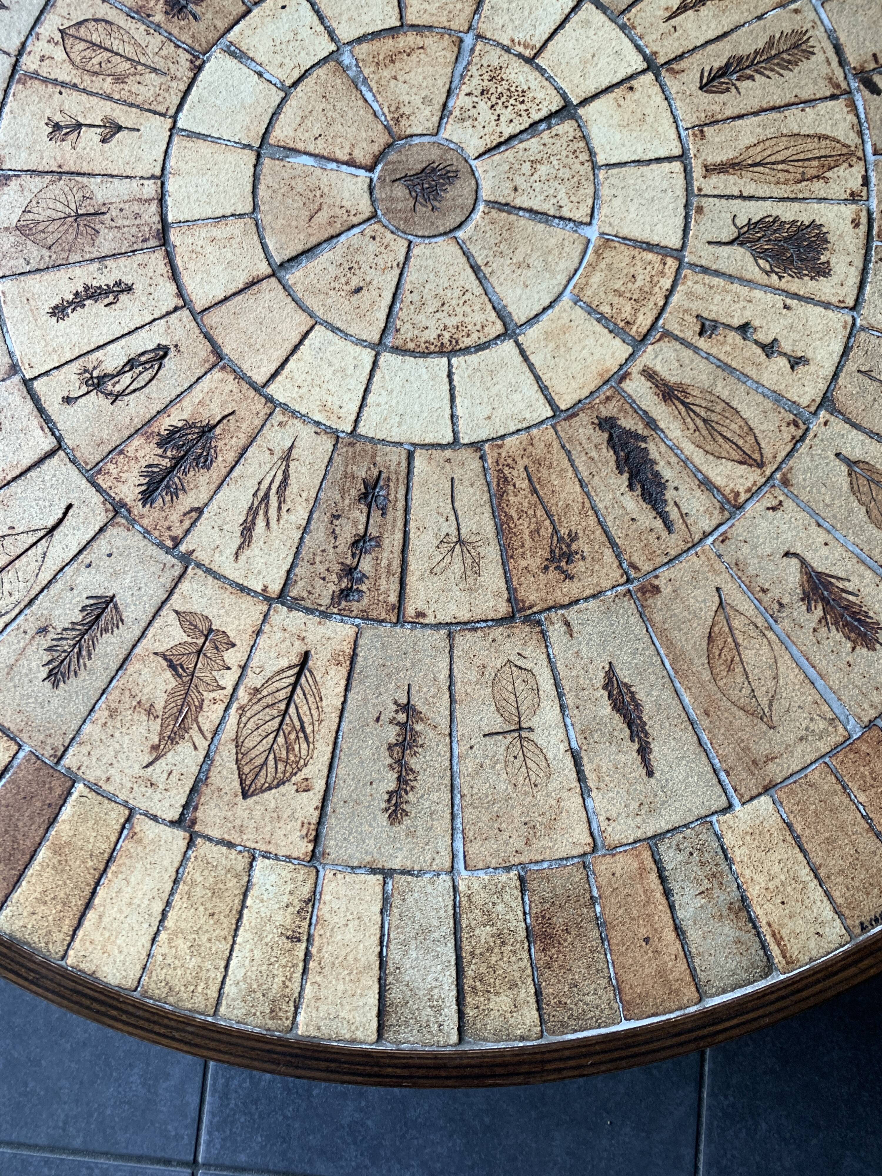 Large Herbier model coffee table in ceramic signed Roger Capron, 1960
