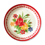 Vintage tray in enamelled sheet metal