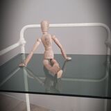 Bedside table metal glass 60s