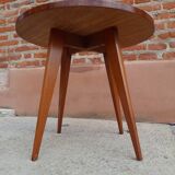 Vintage Scandinavian coffee table, tapered legs and marquetry, 1960s.