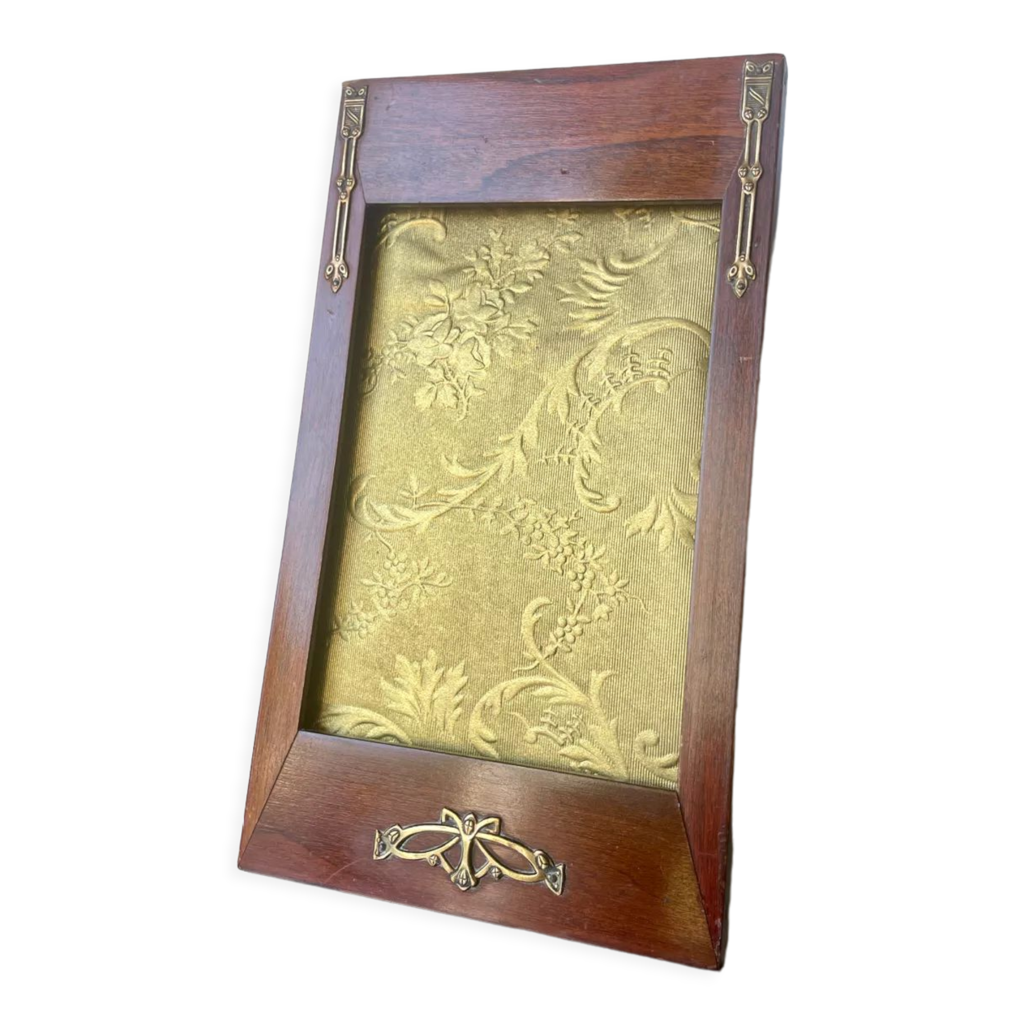 Mahogony and gilded brass picture frame