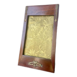 Mahogony and gilded brass picture frame