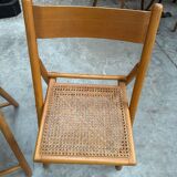 Set of 4 80'S caned folding chairs
