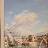 St Tropez port scene by Lucien Xim