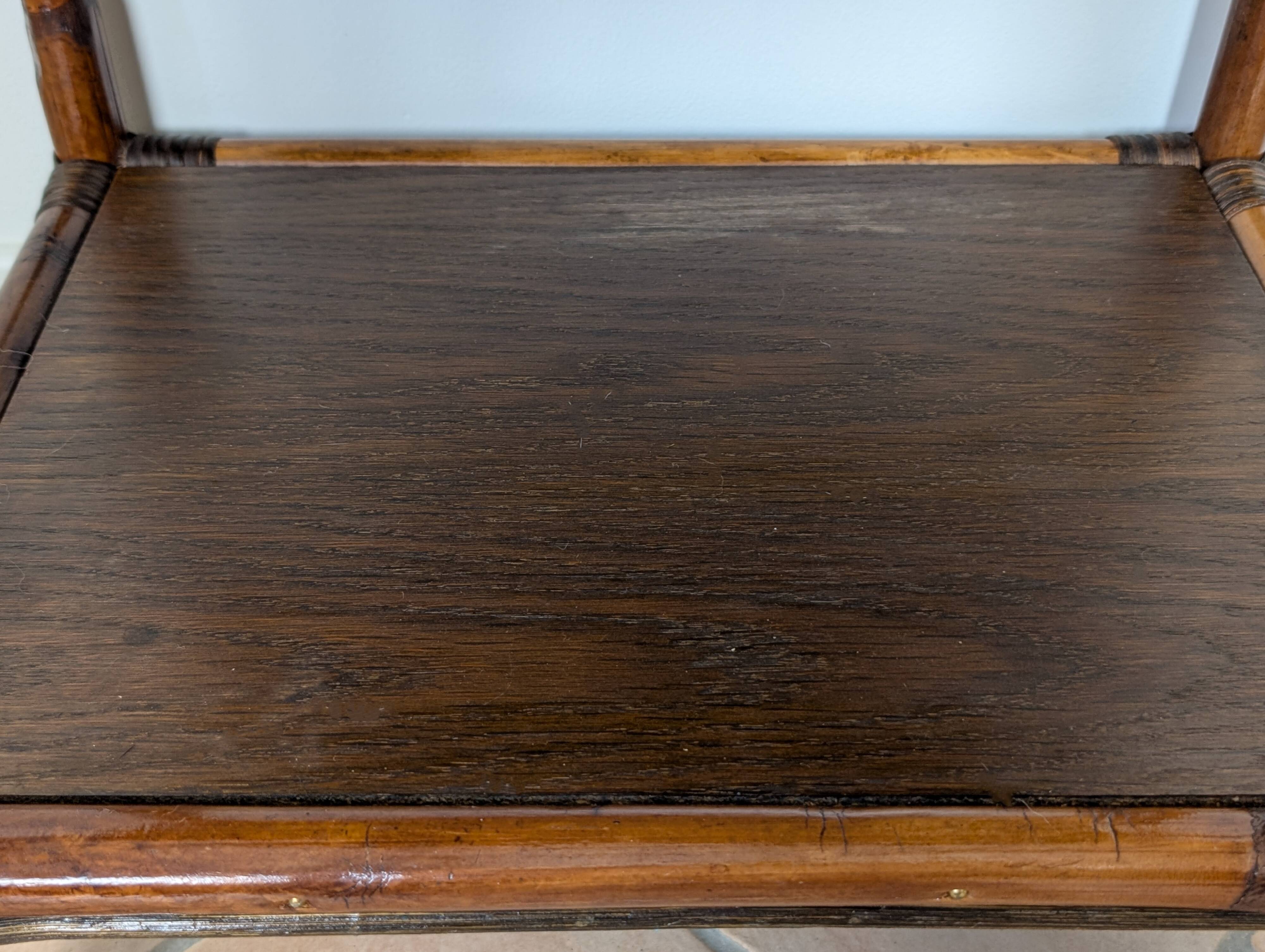 Pair of rattan bedside tables