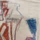 Alfred Gaspart (1900-1993), Nature morte cubiste, dessin au crayon et pastel gras encadré