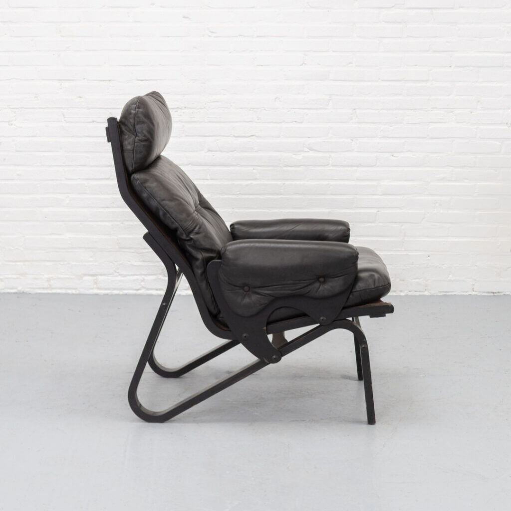 Bentwood & Leather Lounge Chair 1970s