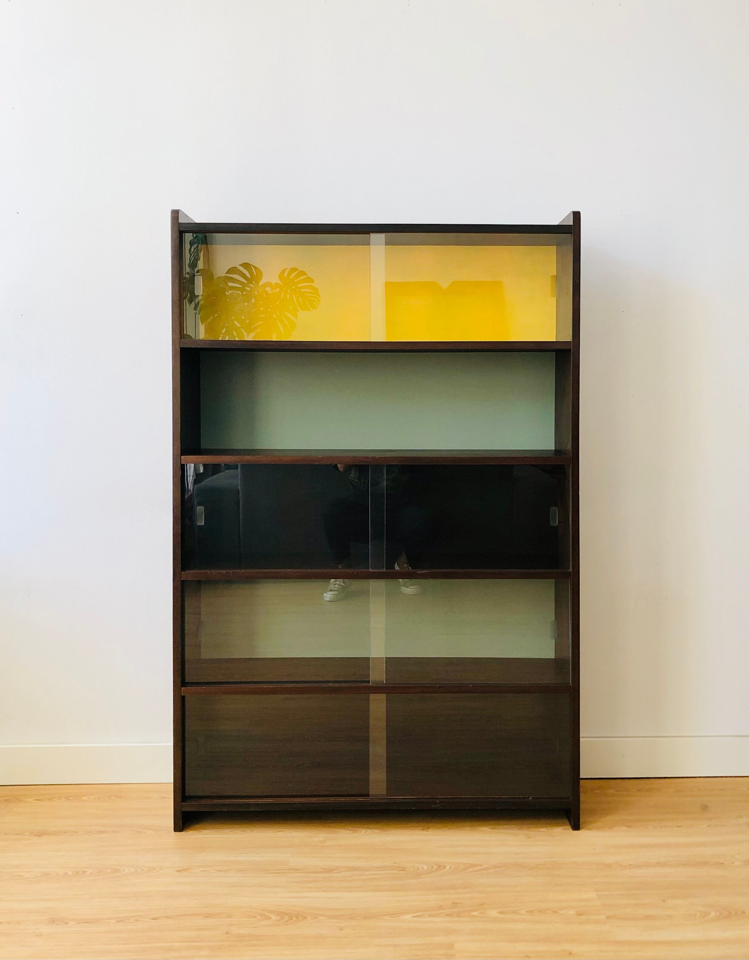 Vintage wooden showcase library 1950