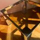 Chromed metal and smoked glass coffee table, 1980s.