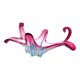 Large organic Murano sommerso bowl - Aquamarine blue and pink