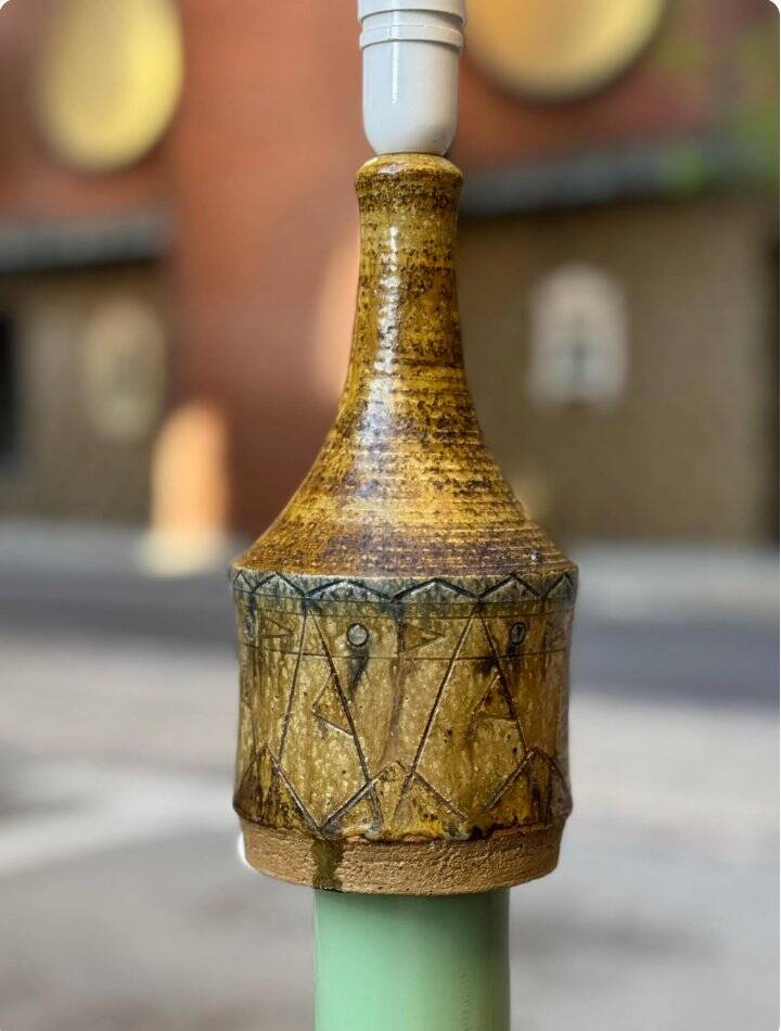 Lampe de table en grès danois, années 1960