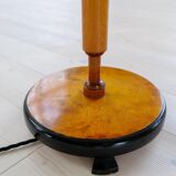 Organic Art Deco floor lamp in stained birch, Sweden, 1930s.