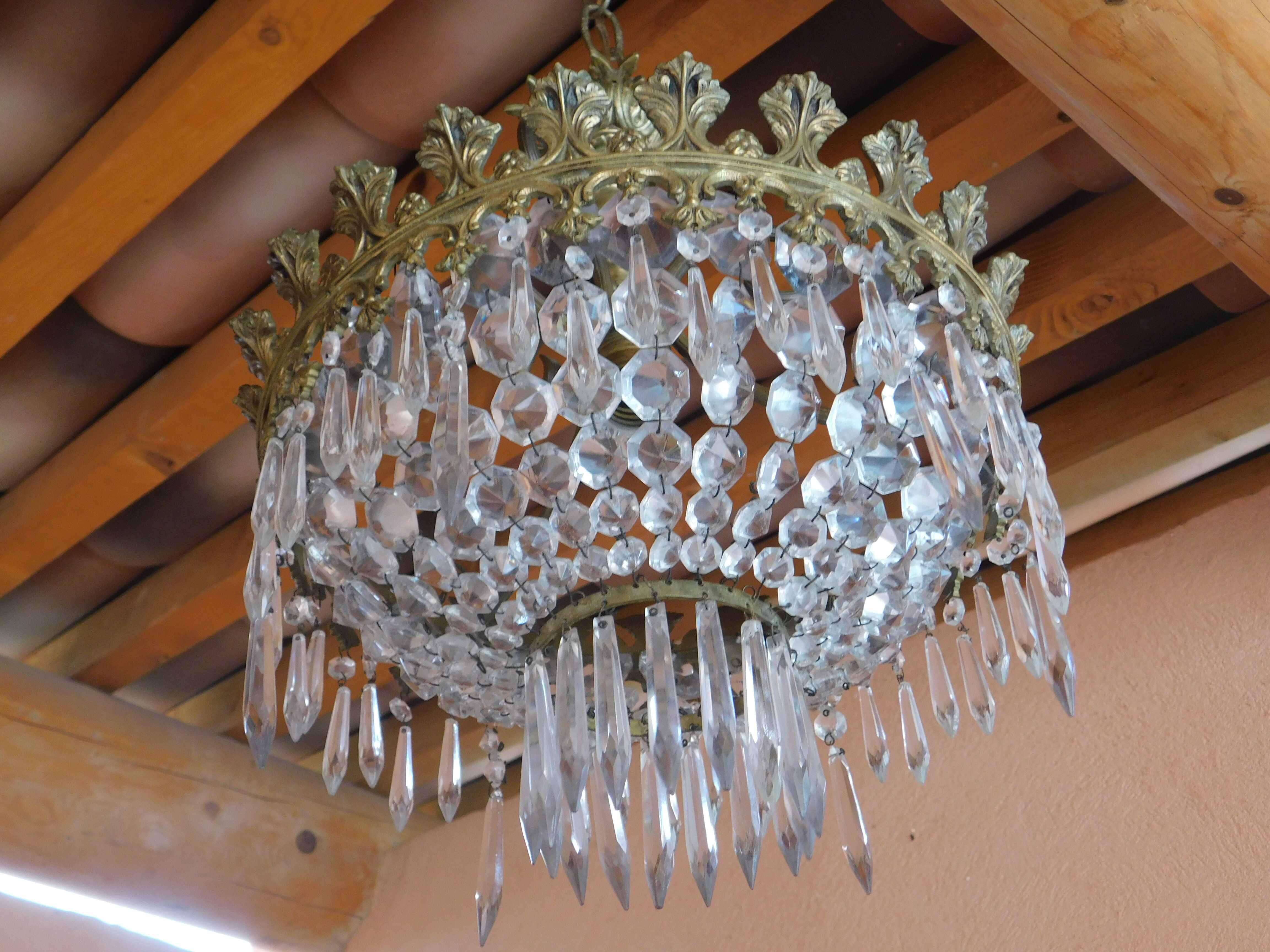 Plafonnier lustre pampilles ø 34 cm