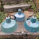Set of 3 industrial pendant lights in enamelled sheet metal
