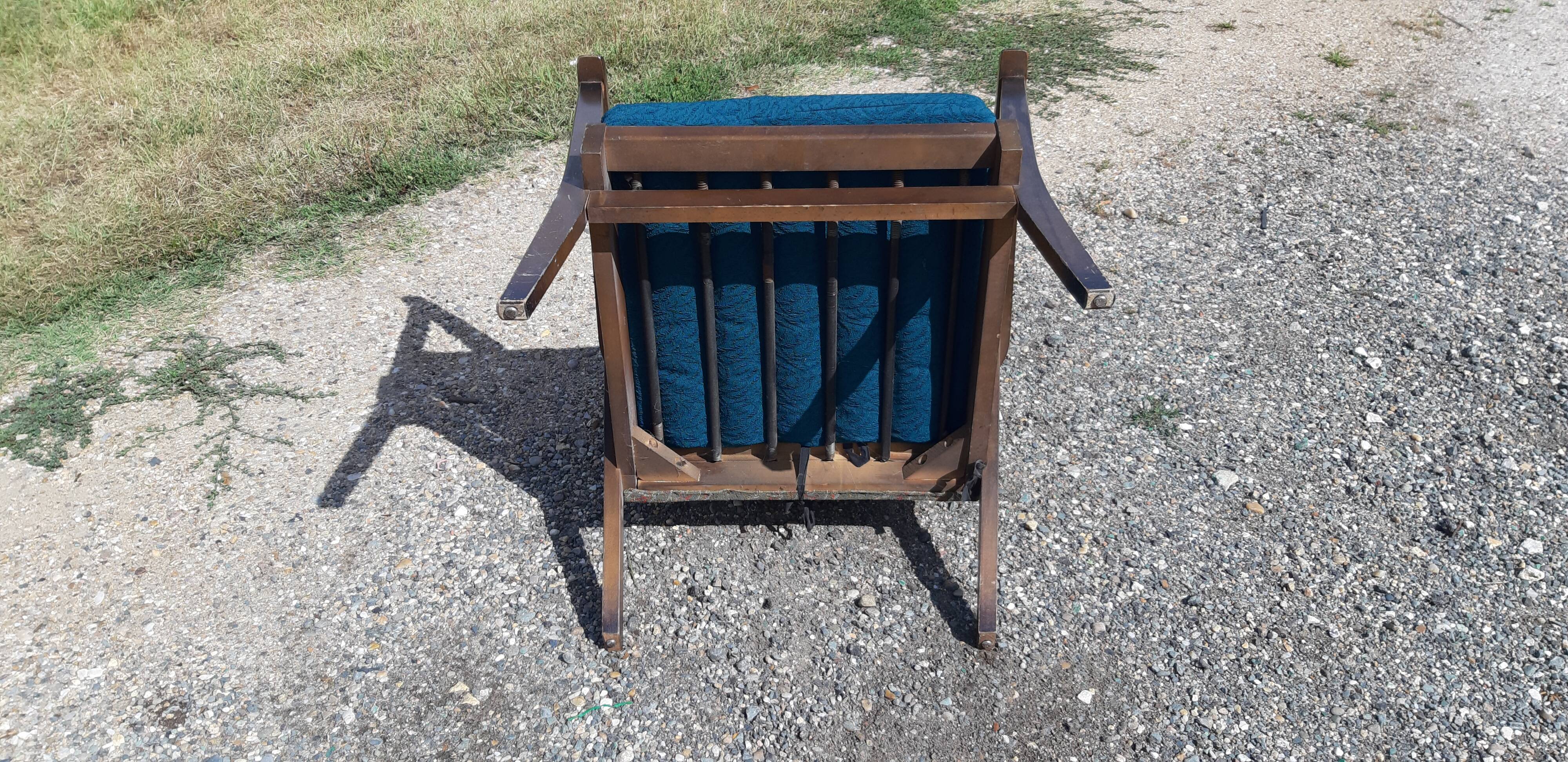 Armchair year 50 wood and fabrics