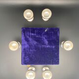 Strong silver alcohol cups in original velvet box