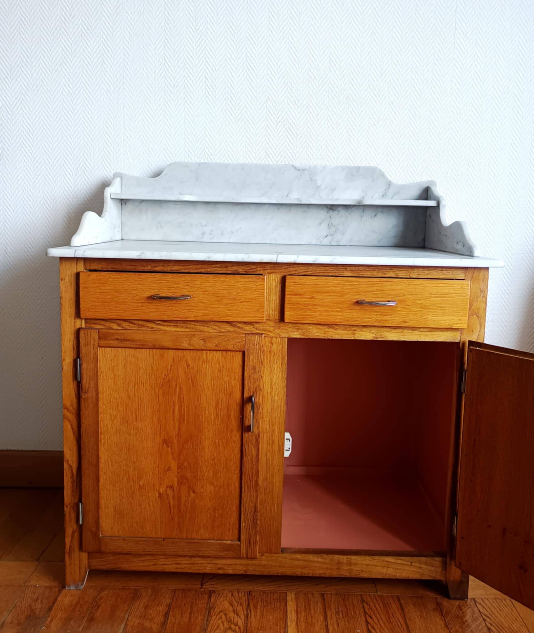 Art Deco marble bathroom cabinet