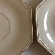 Set de 4 assiettes octogonales perles Creil & Montereau 19e