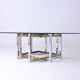 Geometrical brass & chrome coffee table, Belgium 1970s