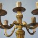 Solid brass candle holder with 5 candles and 4 arms