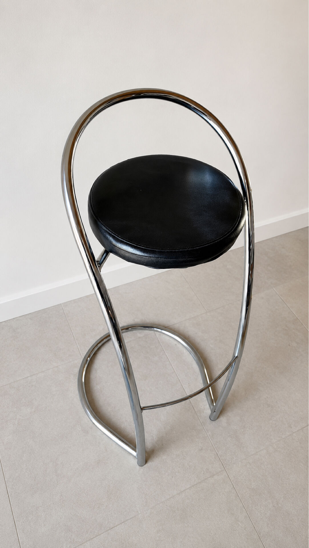 Pair of vintage chrome Effezeta bar stools – Italian design year