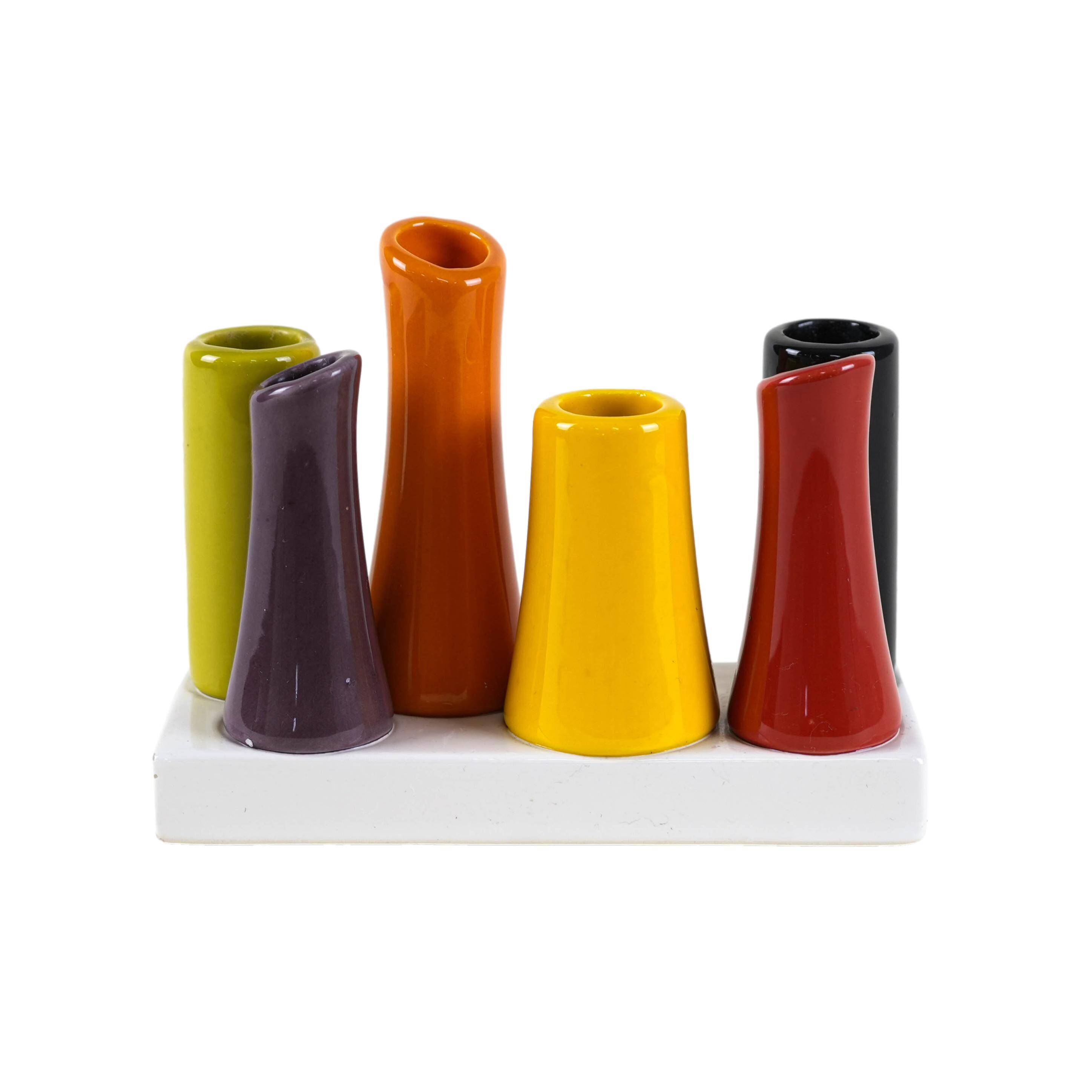Ensemble de vases soliflores, Danemark années 1970