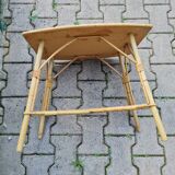 Rattan coffee table in vintage vinyl or end of sofa
