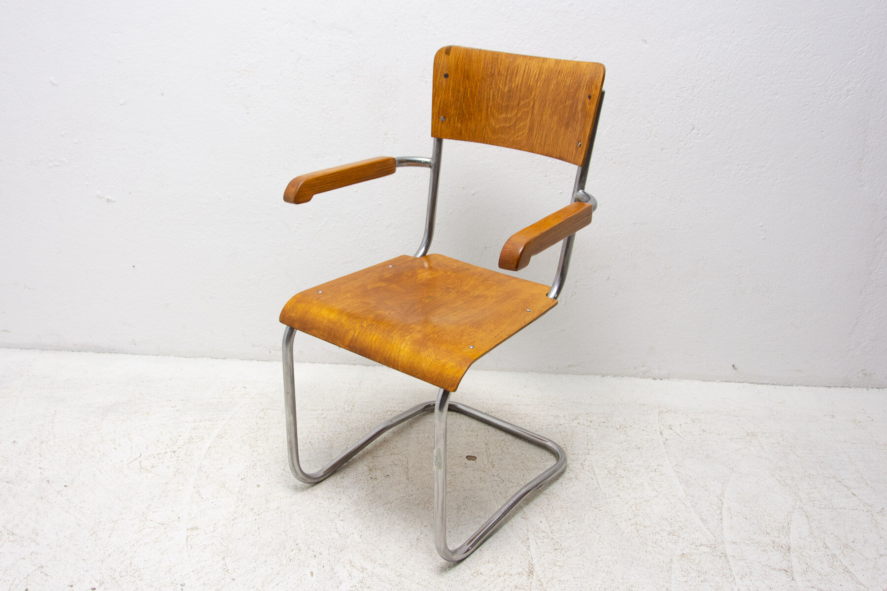 Modernist B43F tubular desk chair by Mart Stam, 1950s