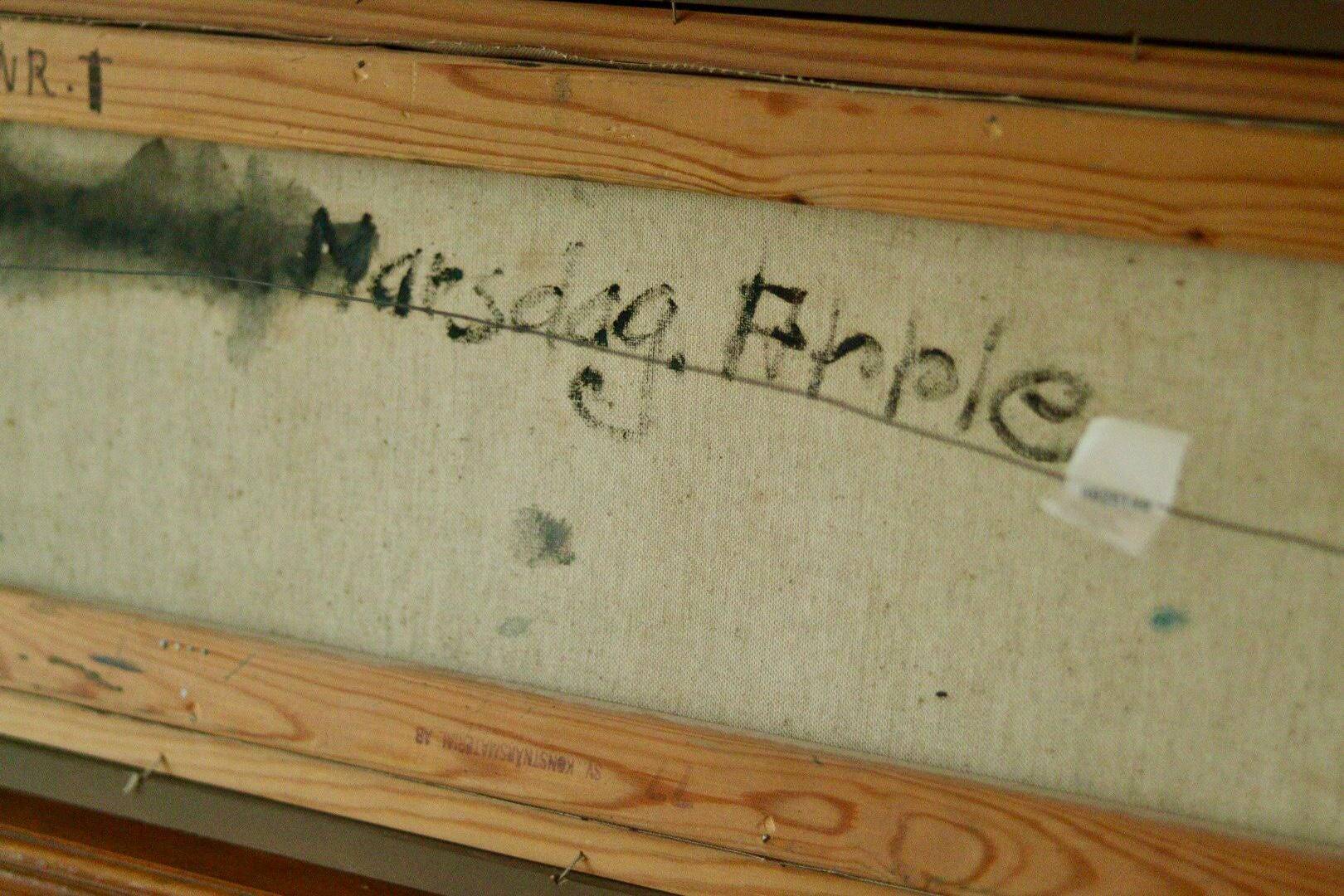 Huile sur panneau suédoise originale vintage – « Abstrait »