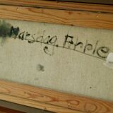 Huile sur panneau suédoise originale vintage – « Abstrait »