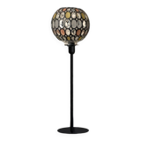 Table lamp with a vintage globe and a black base