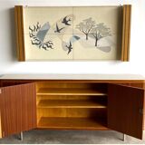 Sideboard and Matching Decorative Art Piece from the Cruise Liner "SS Rotterdam"