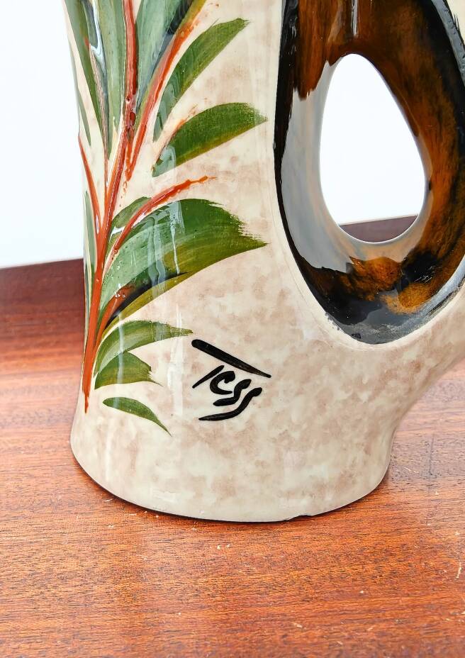 Vintage Vallauris Vase Atelier Tess - Handcrafted Thistle Decor