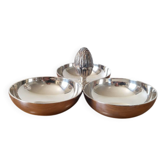 Christofle silver-plated mendiant 3-compartment serving tray