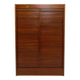 Notary's furniture / double curtained filing cabinet in mahogany, Art Deco / Industrial, France, circa 1940