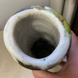 Raku ceramic tubular vase