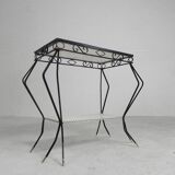 Vintage sculptural steel, (Mategot style) side table, 1950s