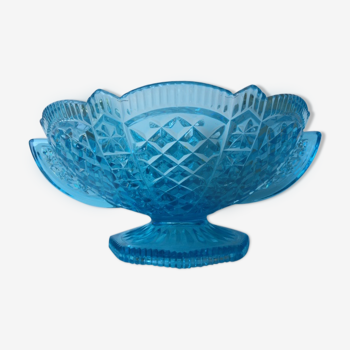 Blue glass fruit cup