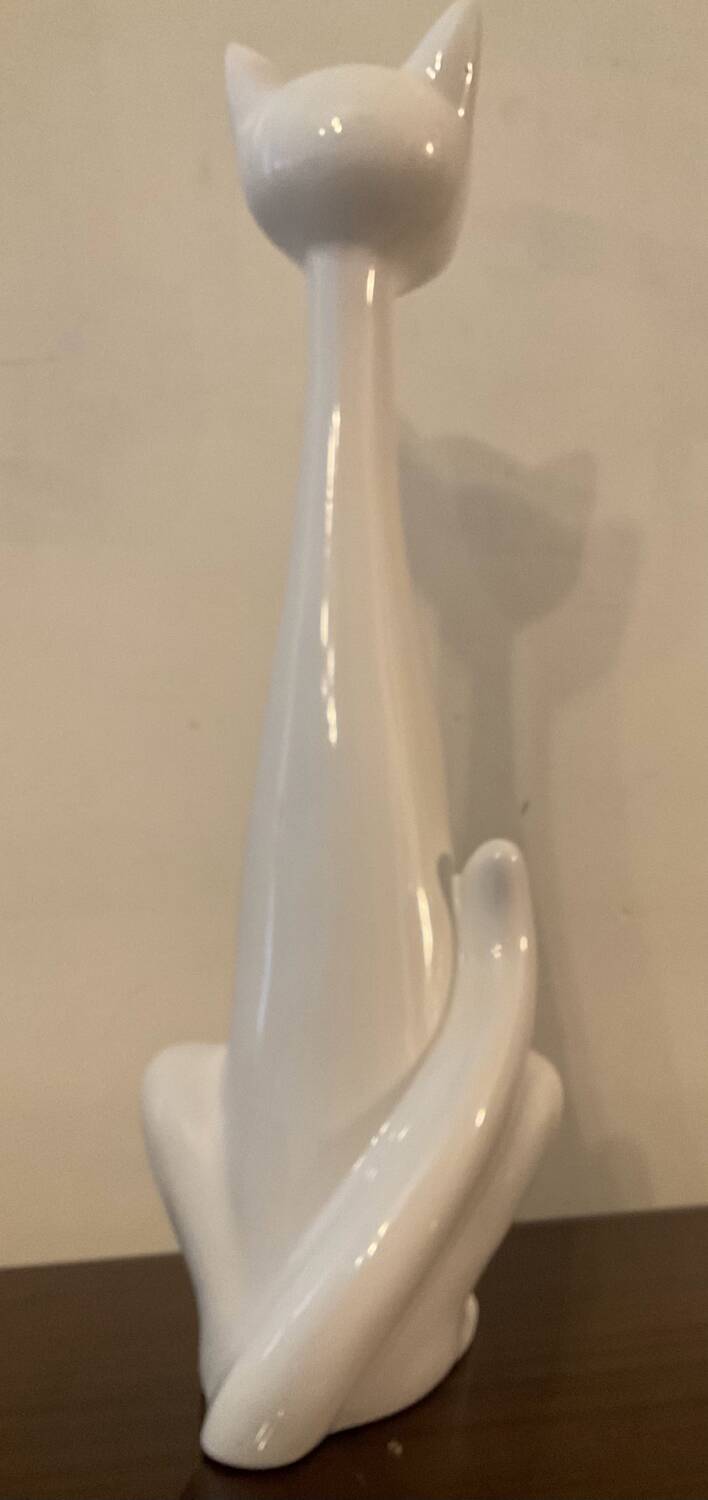 Vintage glazed ceramic cat 53cm