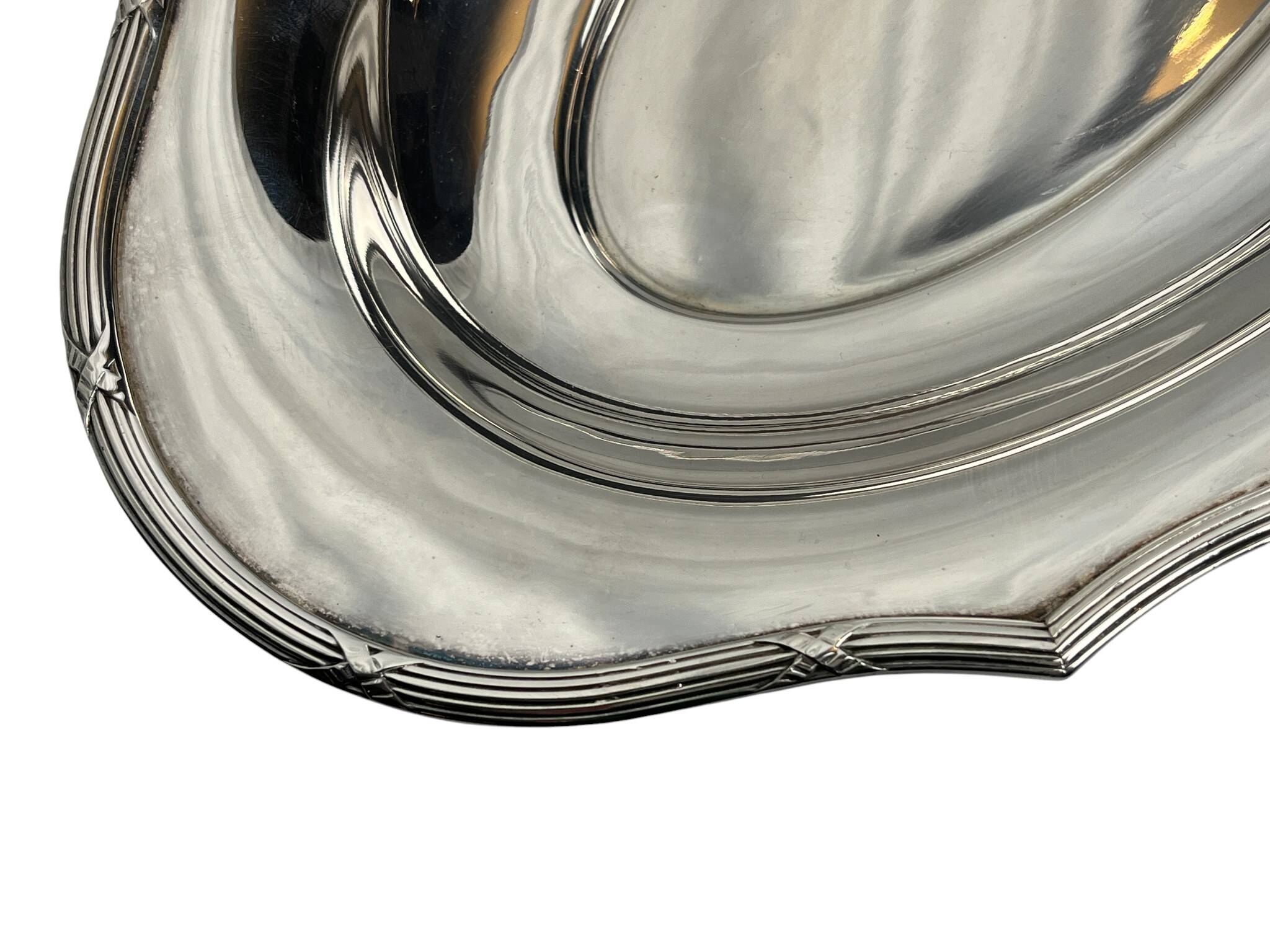 Tableware, silver-plated metal bread basket, 20th century