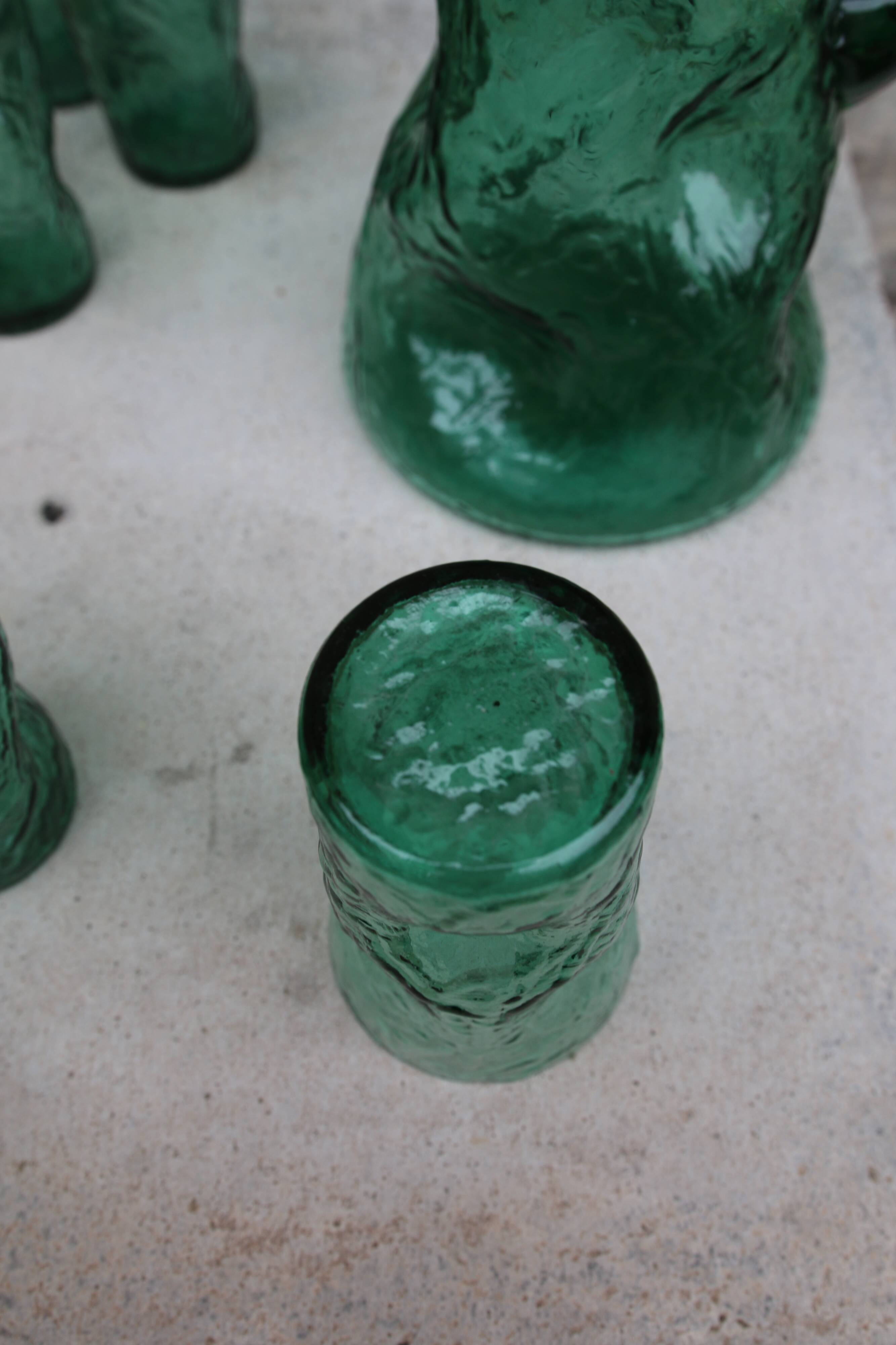 Vintage blown glass orangeade set