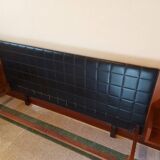 Scandinavian bed in rosewood with built-in bedside