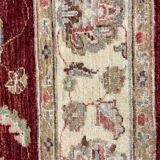 Tapis Zeigler en laine rouge fait main, motif floral, pour salon et séjour, 144 x 190 cm