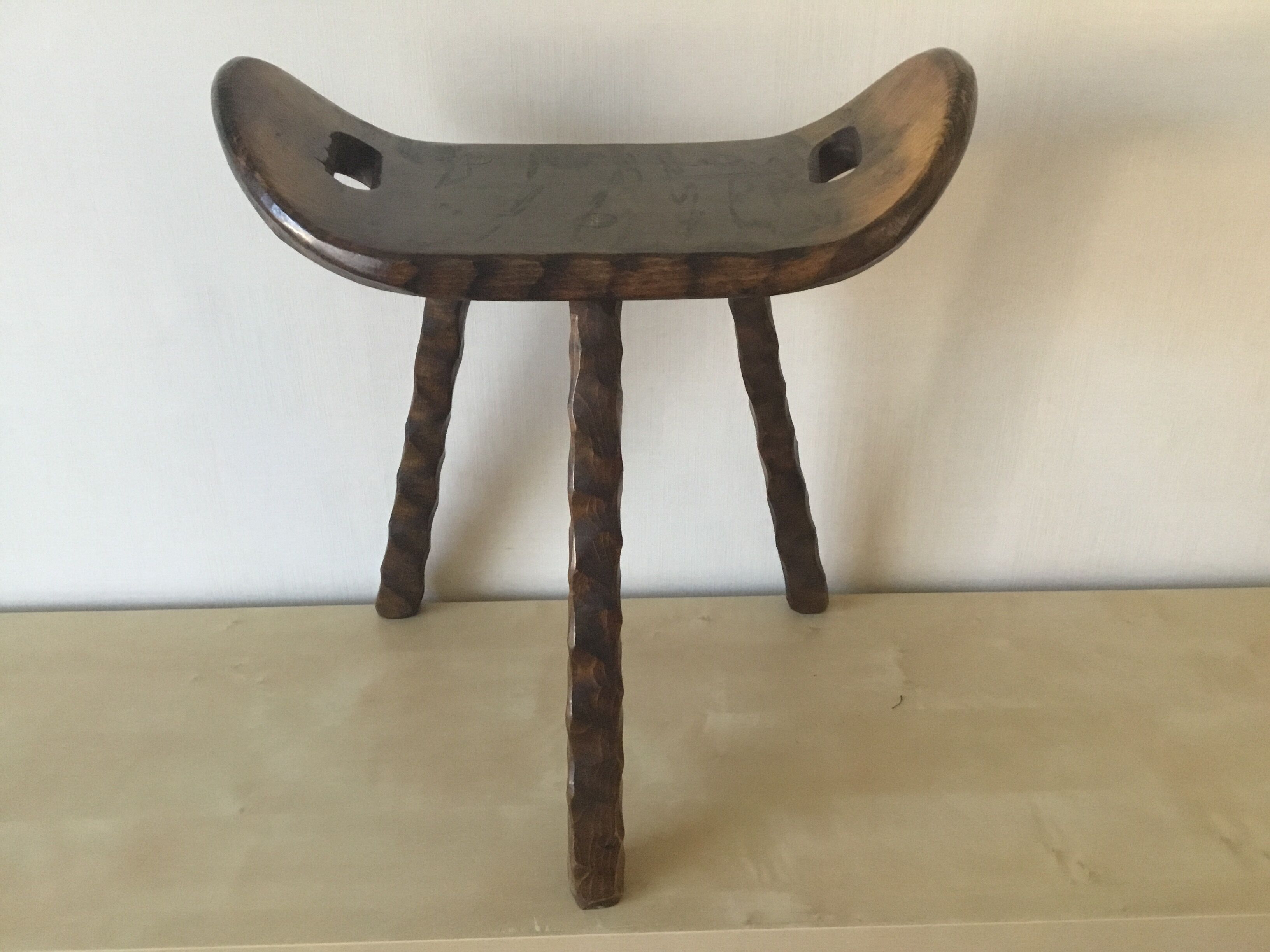 Brutalist tripod stool