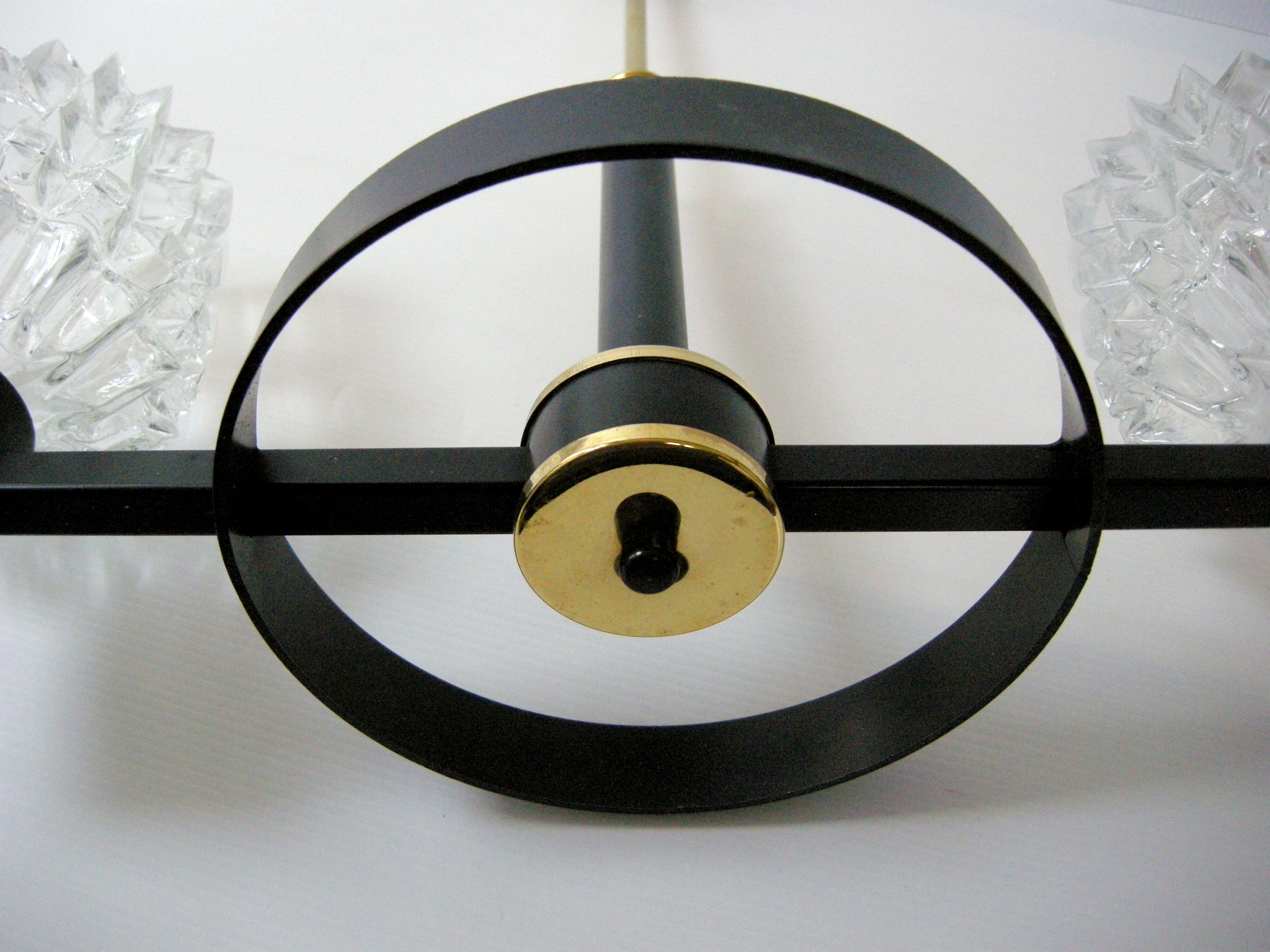 Vintage chandelier 1960 metal and brass