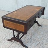English double-sided mahogany desk