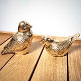 Pair brass birds